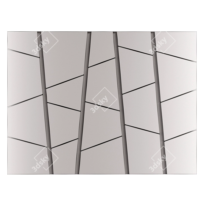 European Oak Diagonal Lit Panel 3D model image 4