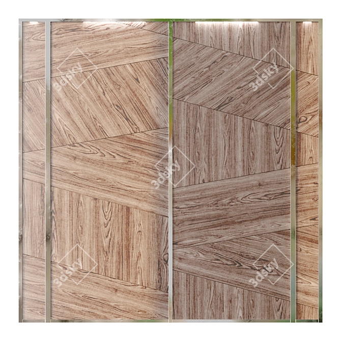 Dark Oak 3D Wall Panel 3D model image 2