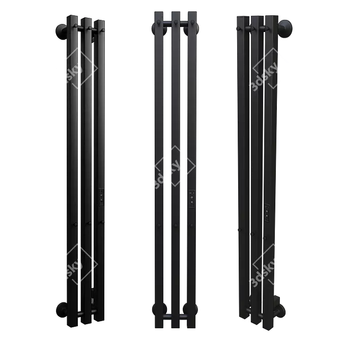 Electric Black Matte Towel Warmer 3D model image 1
