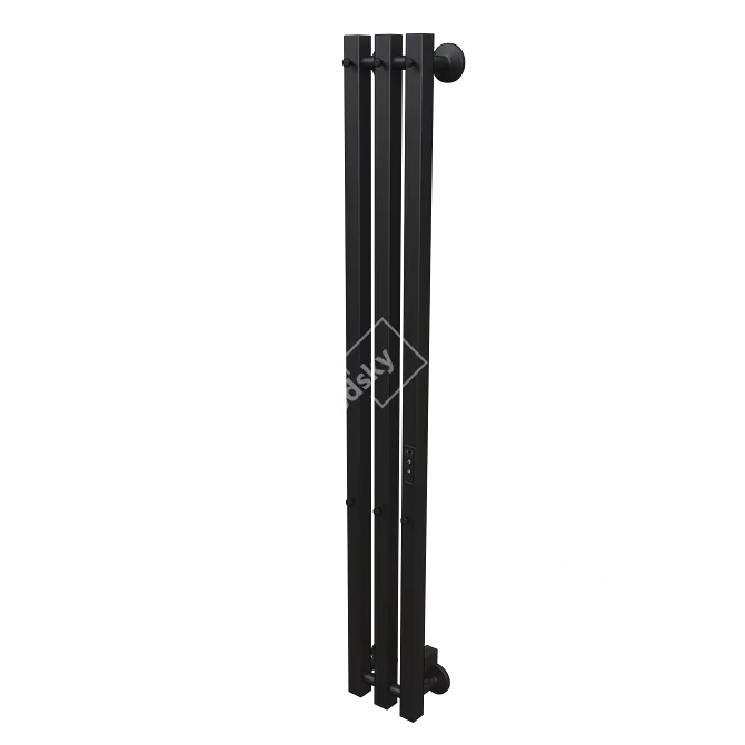 Electric Black Matte Towel Warmer 3D model image 3
