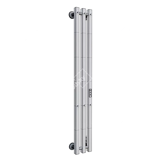 Electric Black Matte Towel Warmer 3D model image 4