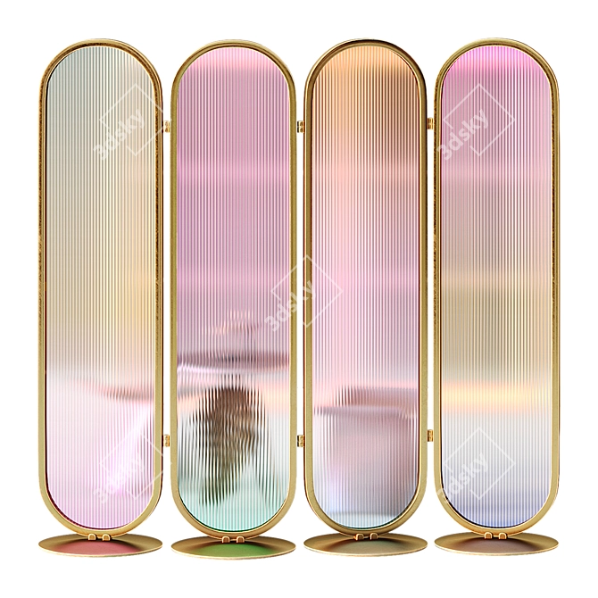 Colorful Glass Hollywood Style Screen 3D model image 1