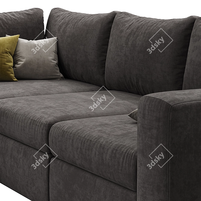 Modern 5-Piece Sectional Sofa Collection 3D model image 2