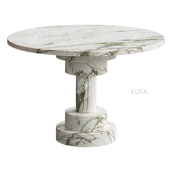 KOTA Marble Dining Table Set 3D model image 1