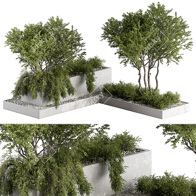  Outdoor Plant Box Set 3D model image 1