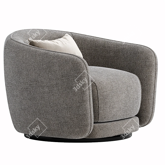 Elegant Addie Swivel Armchair 3D model image 2