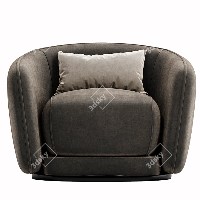 Elegant Addie Swivel Armchair 3D model image 3