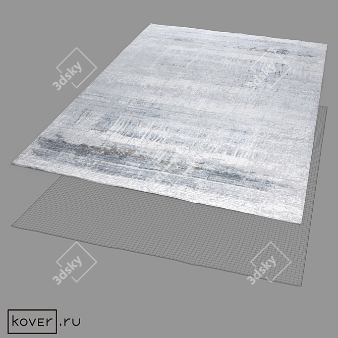 Modern Abstract Venezia Grey Rug 3D model image 2