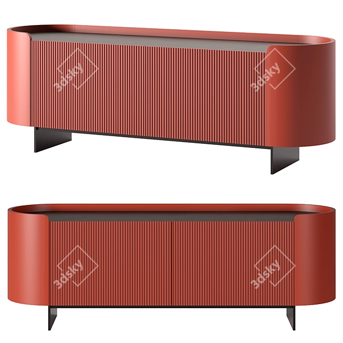 Contemporary Wooden Sideboard Design 3D model image 3