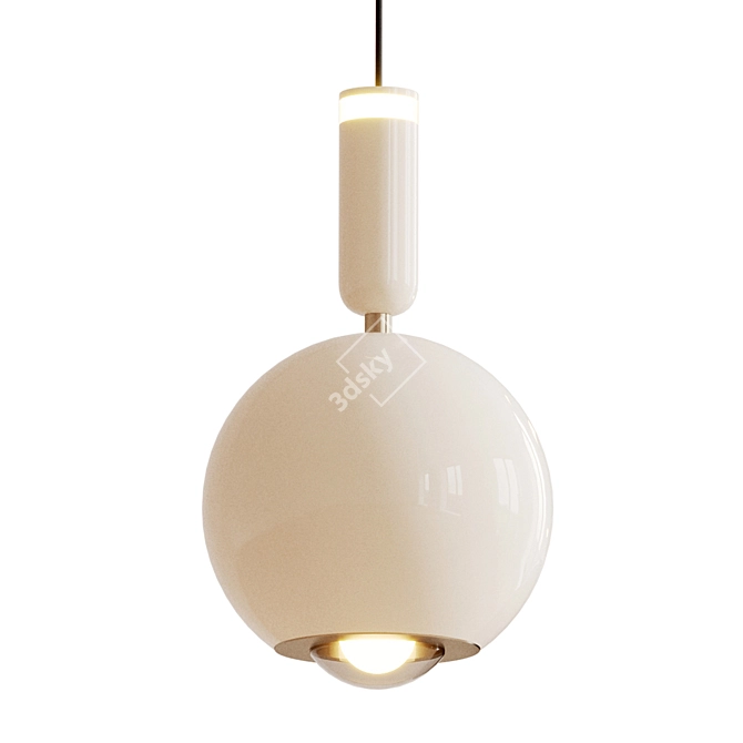 Modern Metal Orb Lamp Fixture 3D model image 3