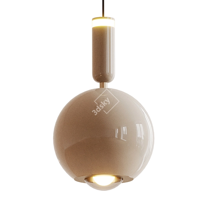 Modern Metal Orb Lamp Fixture 3D model image 4