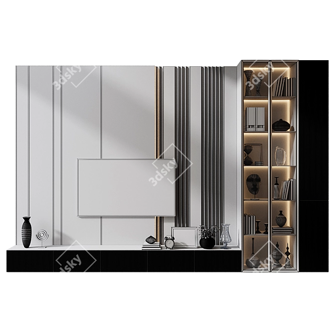  Modern TV Wall Decor Shelf 3D model image 3
