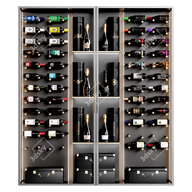 Versatile Wine Storage Shelf Rack 3D model image 1