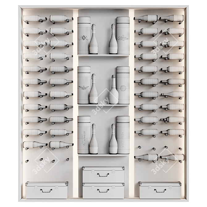 Versatile Wine Storage Shelf Rack 3D model image 4