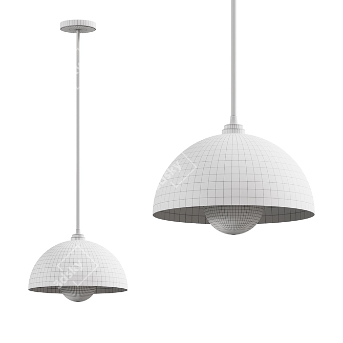 Windham Alabaster Dome Pendant: Elegant Lighting 3D model image 2