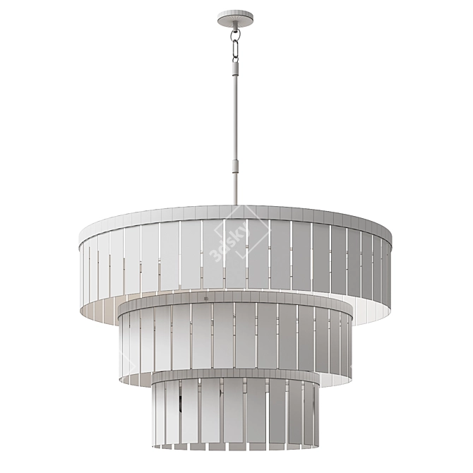 Windham Alabaster 3 Tier Chandelier 3D model image 2