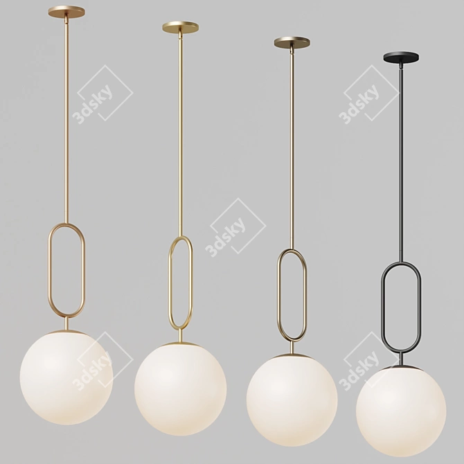 Modern Deco Elegance Pendant Light 3D model image 3