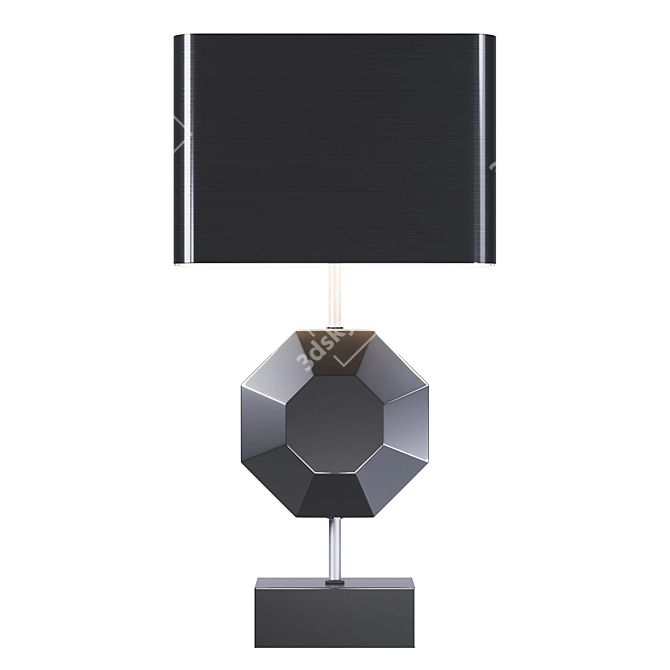 Elegant Octagonal Brass Table Lamp 3D model image 1