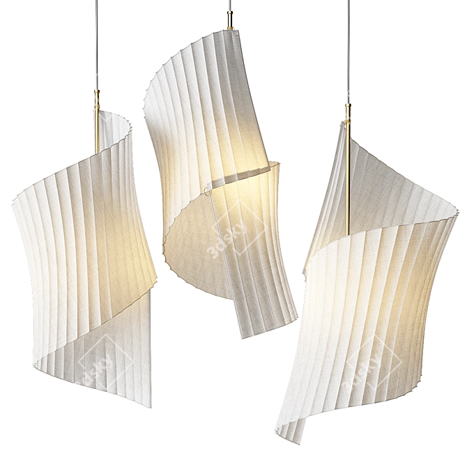 Elegant Pendant Lamps by Foulon 3D model image 1