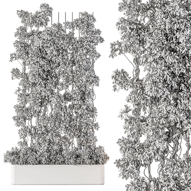 Green Living Wall Divider - Set 3D model image 5