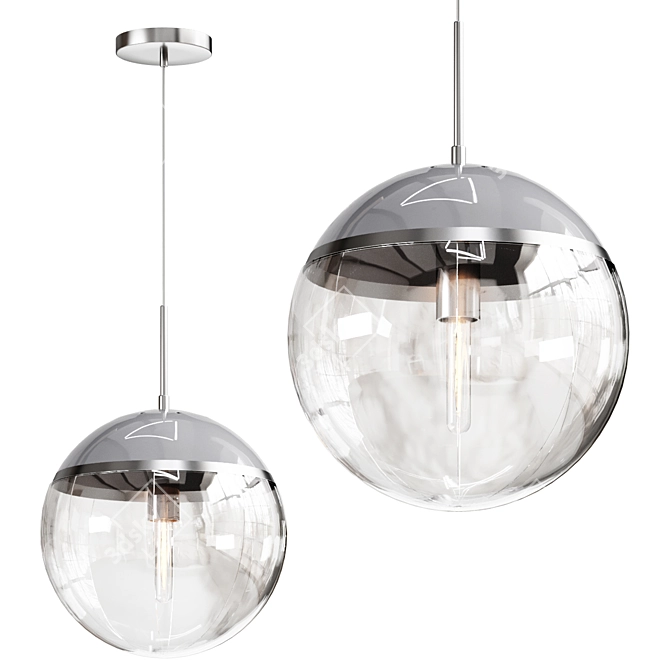 Glass Globe Pendant Chandelier 3D model image 1