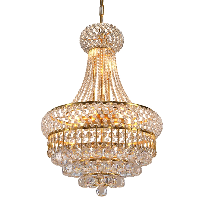 Empire Crystal Chandelier, Golden Finish 3D model image 2