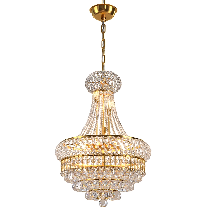 Empire Crystal Chandelier, Golden Finish 3D model image 6