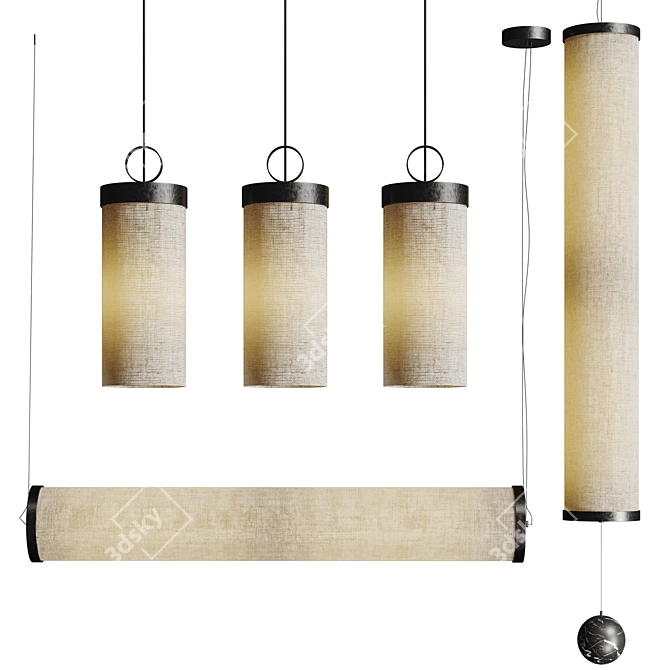 Sleek Aramos Pendant Light 3D model image 1