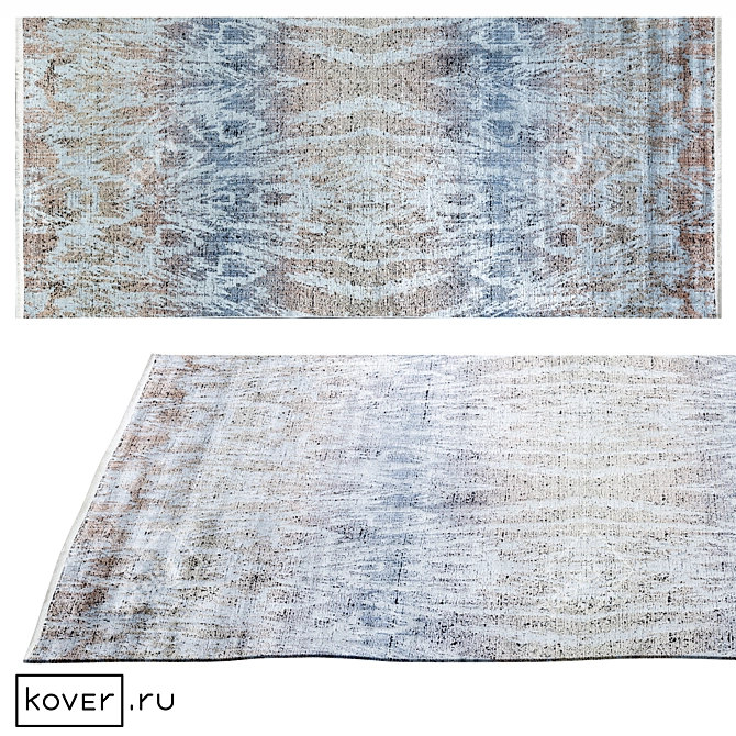 Abstract Ikat Silk Blend Rug 3D model image 1