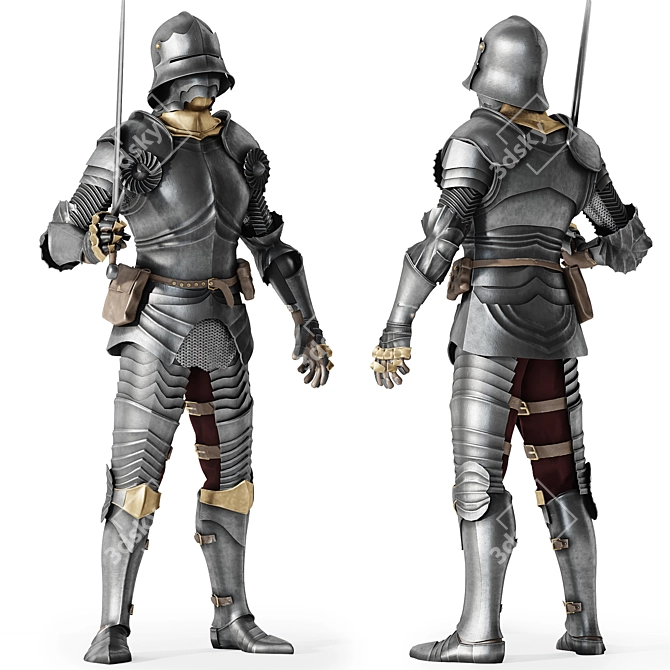 Gothic German Armor Replica 3D model image 1