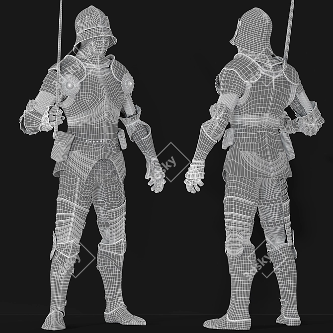 Gothic German Armor Replica 3D model image 6