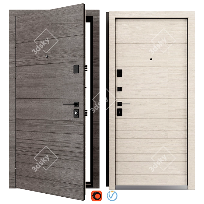 Magda MG 147 Metal Entry Door 3D model image 1