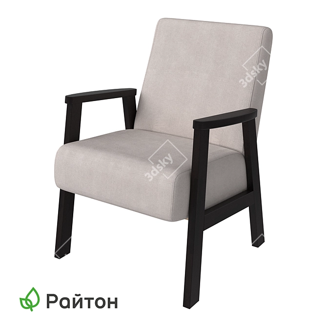 "Birch Armchair Ecominimalism Style 3D model image 1