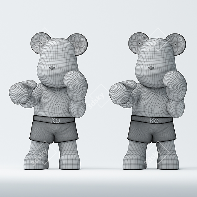 Render-Ready Boxing Bear 3D Model 3D model image 2