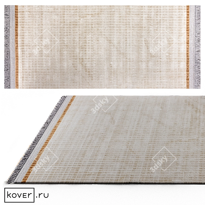 ORITO KAN04-SAND Modern Wool Rug 3D model image 1
