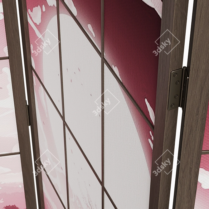 Japanese Style Folding Screen 3D model image 4