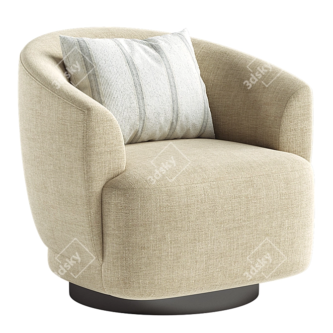 Cozy Contemporary COMO CLUB CHAIR 3D model image 2