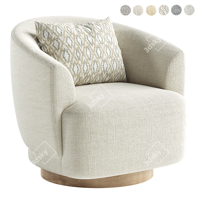 Cozy Contemporary COMO CLUB CHAIR 3D model image 8