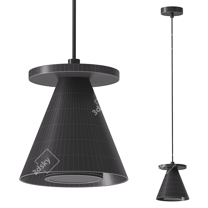 Piet Cone Wood Pendant Lamp 3D model image 3