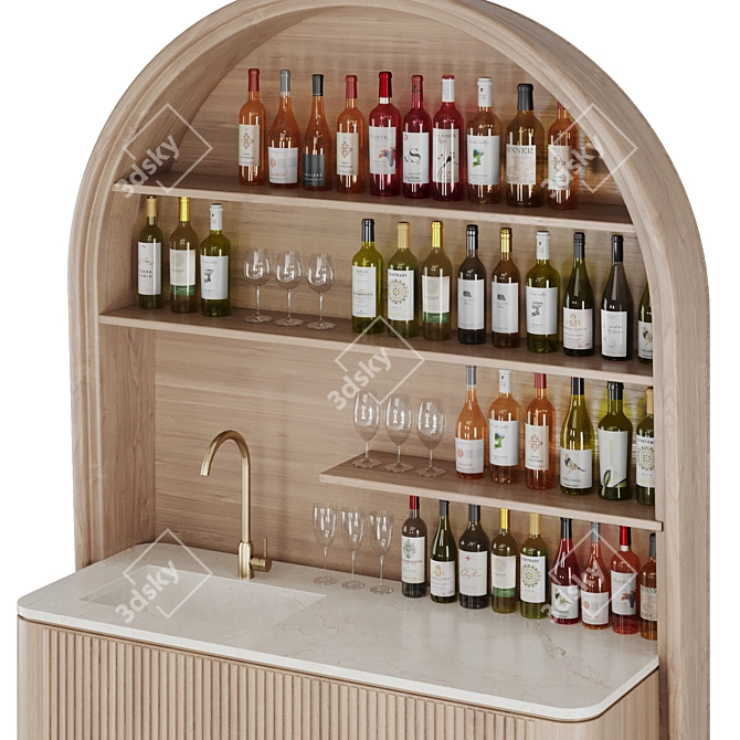 Modern Bar Cabinet Set2 2016 3D model image 3