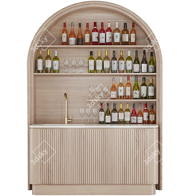 Modern Bar Cabinet Set2 2016 3D model image 4