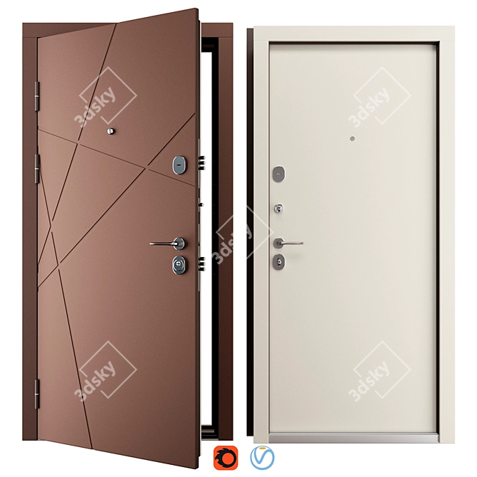 Metal Entry Door MG 169 3D model image 1