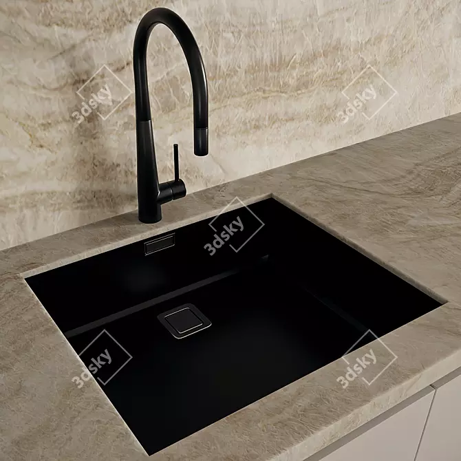 Modern Kitchen Model 15 Kit 3D model image 2