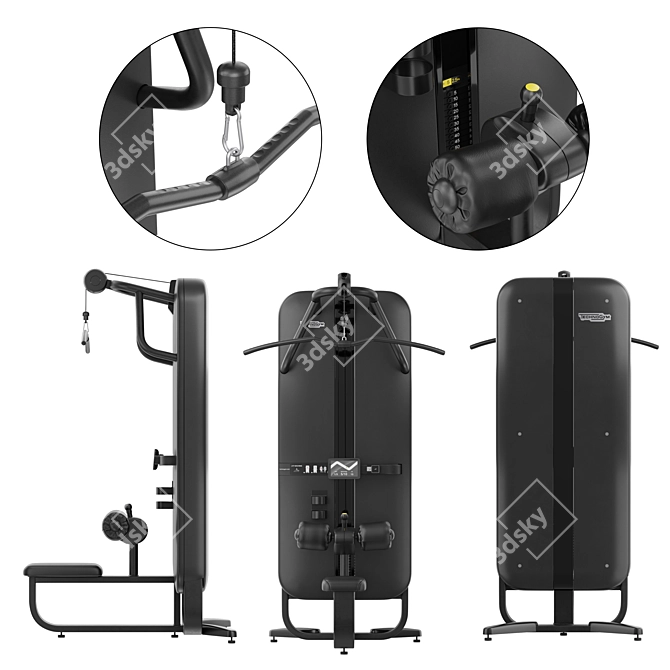 Advanced Technogym Artis Lat Machine 3D model image 2