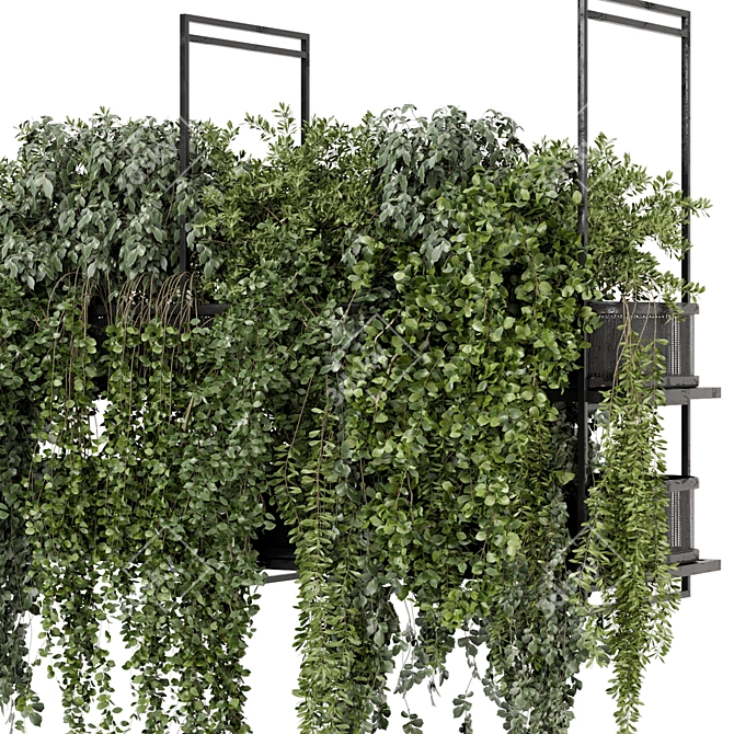 Metal Box Hanging Plant Set 3D model image 4