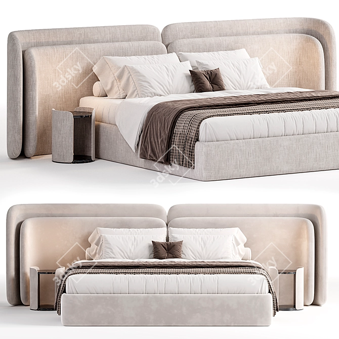 Elegant Valletta Bed 2015 Edition 3D model image 3