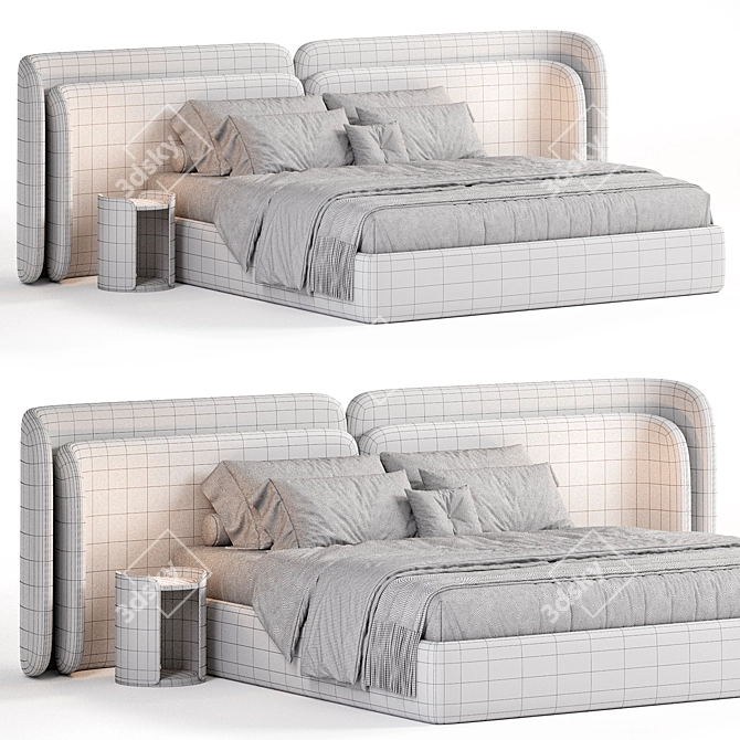 Elegant Valletta Bed 2015 Edition 3D model image 7