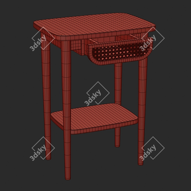 Buisseau Bedside Table - Retro-Modern Design 3D model image 6