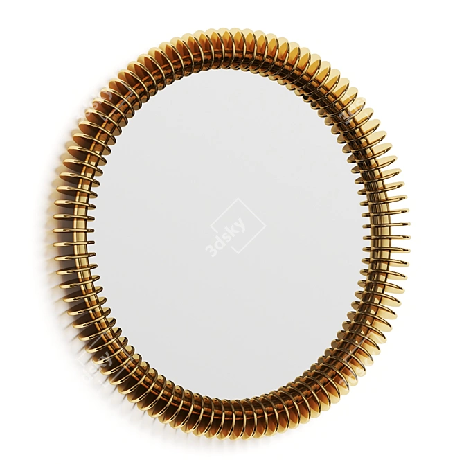 Modern Brass Round Wall Mirror 3D model image 1