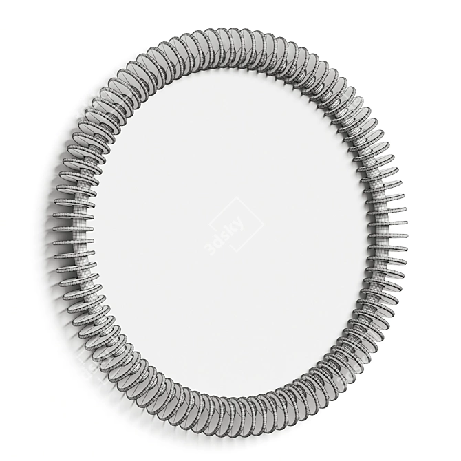 Modern Brass Round Wall Mirror 3D model image 2
